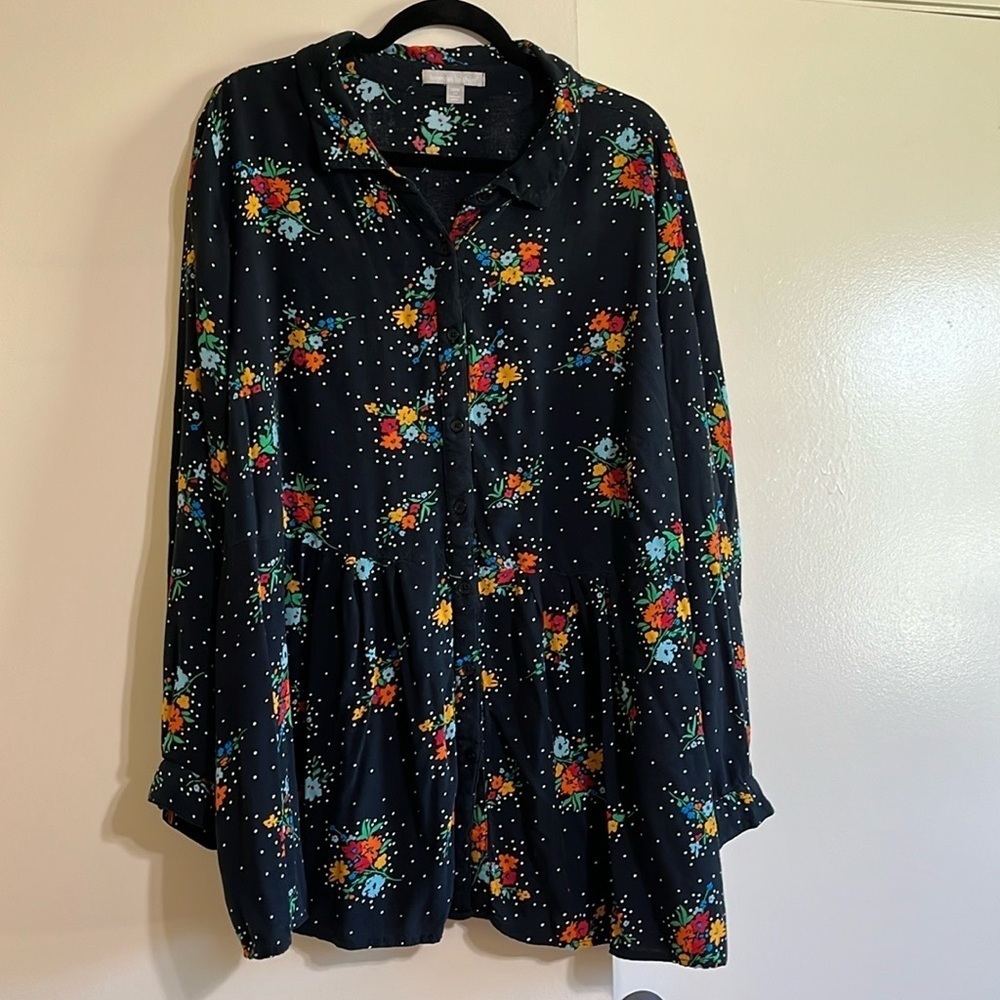 Woman Within Long Sleeve Button Front Dress Size 2X